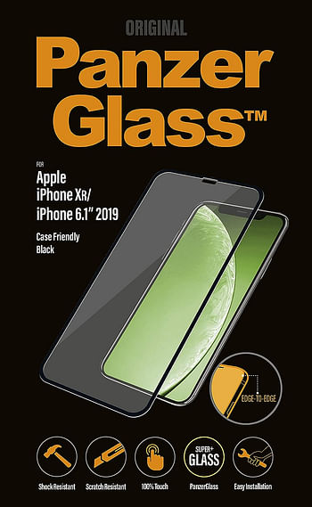 PanzerGlass - Edge to Edge Black Frame Screen Protector for iPhone 11, 6.1-inch.