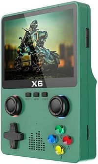 NTECH X6 handheld game console retro gaming 32GB of classic games, totaling 10,000+ The console 3.5-inch OCA IPS screen dual 3D joystick. supports 11 different emulators.