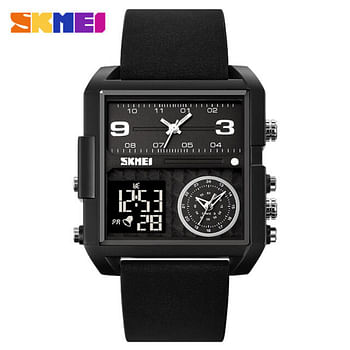 SKMEI 2021 Transparent  Case Square Watch w/ Three Dials.