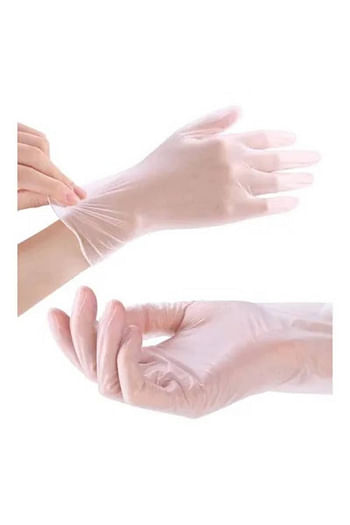 Powder Free Vinyl Disposable Clear Gloves Medium 100 Pcs