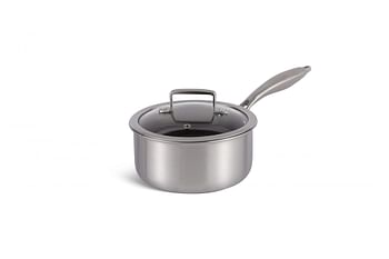 Edenberg 16CM SAUCE PAN WITH LID WINE HONEY COMB COATING - NON-STCK SCRATCH FREE Three layers, STAINLESS STEEL+ALUMINIUM+STAINLESS STEEL