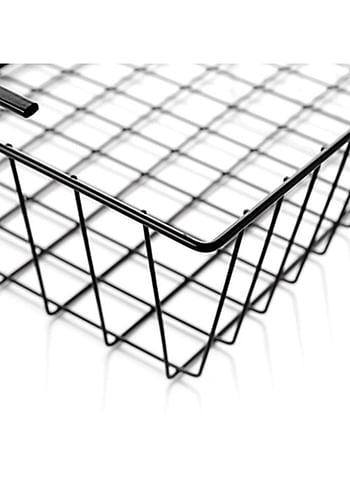 Under Shelf Storage Basket Rack 44 cm Wire Rack Slides Under Shelves For Kitchen Wardrobe Freezer Pantry Laundry Room and Under The Table Easy to Install, Black