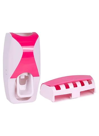 Automatic Dust Proof Toothpaste Dispenser Set With Super Sticky Suction Pad Multicolor