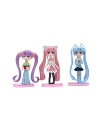 3 Pieces Sailor Moon Action Figures Doll Birthday Cartoon Cake Topper Mini Toy For Kids Theme Party Supplies Comes in Assorted Colors