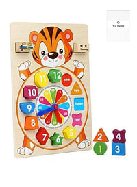Toy Puzzle Clock Early Education Toy Digital Clock Jigsaw Puzzle Board Cartoon Wooden Puzzle Kids Toy
