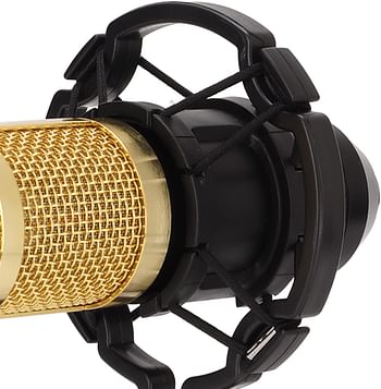 Wired Condenser Microphone, High Output and Low Noise Broadcast Recording Mic, XLR to 3.5mm Microphone with Shockproof Mount, Suitable for Recording Studios