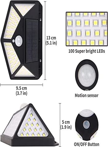 Solar Lights 100 LED  Outdoor - Black