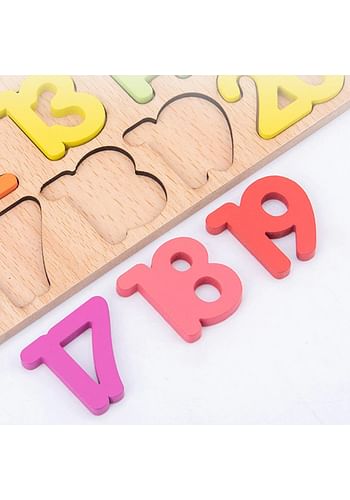 مجموعة 66 قطعة من الحروف الأبجدية الخشبية من الألف إلى الياء ، من 1 إلى 20 رقمًا للعد وأشكال تعليمية متعددة الألغاز التعليمية للأطفال الصغار - (مجموعة من 3)