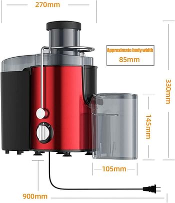 RAF Juice Extractor R-2817R, Juicer Machine Fruits & Vegetables Juicer, Dual Speed Centrifugal Juicer with Non-drip Function