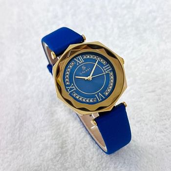 Galaxy 2305 Women's Leather Strap Quartz Watch blue