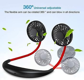 Portable Neck Fan, Hand Free Personal Mini Fans USB Rechargeable,360 Degree Free Rotation bag, Sports, (3 Speed Adjustable) Wearable Neckband Cooler || Multicolor