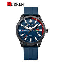 Curren 8421 Original Brand Rubber Straps Wrist Watch For Men / Blue