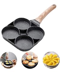 4-Hole Pancake Frying Pan Black