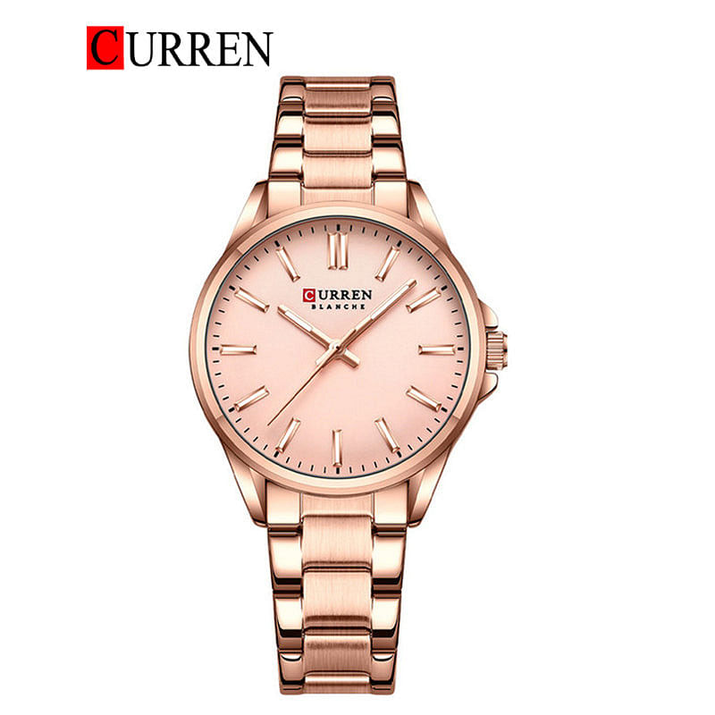 Curren 9090 Original Brand Stainless Steel Band Wrist Watch For Women / Bronze