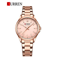 Curren 9090 Original Brand Stainless Steel Band Wrist Watch For Women / Bronze