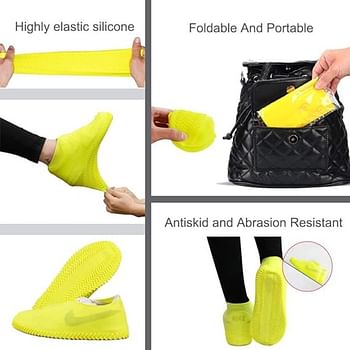 Waterproof Shoe Covers, Non-Slip Water Resistant Overshoes Silicone Rubber Rain Shoe Cover Protectors for Kids, Men, Women Random color