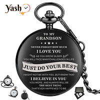 Yash Retro Style Quartz Pocket Watch Grandson - Just Do Your Best