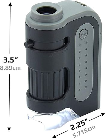 Carson MicroBrite Plus 60x-120x LED Lighted Pocket Microscope with Aspheric Lens System (MM-300)