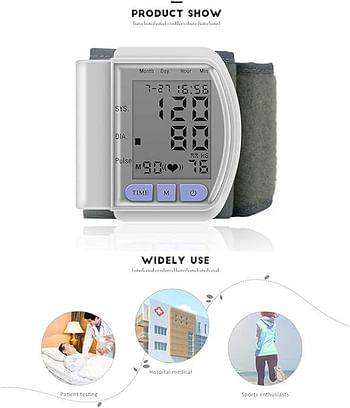 Blood Pressure Monitor - Electronic Wrist Blood Pressure Monitor - Battery Operated - Suitable for Home and Travel