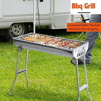 Grill Stainless Steel Folding Portable BBQ Tool Kits for Outdoor Cooking Camping Hiking Picnics Tailgating Backpacking or Any Outdoor