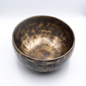 Authentic Himalayan Full Moon Singing Bowl Single Set Handcrafted in Nepal (835 grams) Includes Traditional Wooden Striker and Silk Cushion – Ideal for Healing, Mindfulness, Meditation, and Yoga