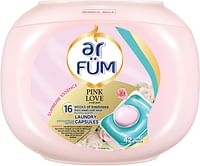 AR FUM PODS, Laundry Detergent, 42 Capsules, German Formulated Laundry Pods, Washing Liquid Capsules, Pink Love, Scented Laundry Pods