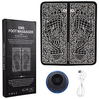 Foot Massager Machine, EMS Leg Reshaping Foot Massager, Folding Portable Foot Electric Stimulator Massage Mat, Super Thigh Fat Burner Thigh Shaper Pad for Women/Men