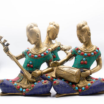 Nepali Musician Statute - Tribal Folk Musician - Sets of 3