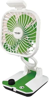 Rocklight 8" LED Multi-Functional Fan RL-F-7072, Rechargeable Battery-Operated Portable Fan, 2400 MAH Lithium Battery, USB Micro Charging