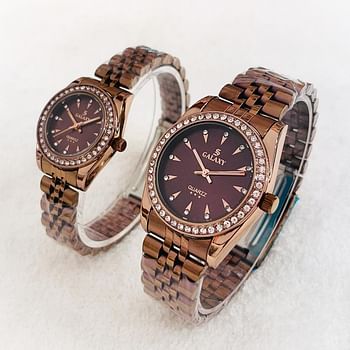 Galaxy 2373 Waterproof ,Quartz Analog Couple Watch Set