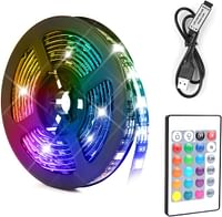 5M USB TV LED Strip Light with Remote Control 2pcs combo pack - 16 Vibrant Colors, Easy Manual Control, Adjustable Color Temperature for Stunning Home Entertainment Ambiance