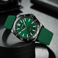 Curren 8449 Men's Quartz Watch Silicone Strap Fashion Sports Waterproof / Green