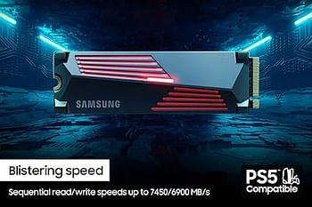 SAMSUNG 990 PRO w Heatsink SSD 2TB, PCIe Gen4 M.2 2280 Internal Solid State Hard Drive, Seq. Read Speeds Up To 7,450MBs for High End Computing, Workstations, Compatible w PlayStation 5, MZ-V9P2T0CW