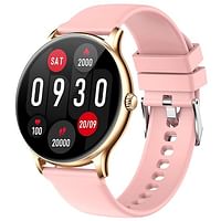 Fire-Boltt Hurricane Smart Watch with Bluetooth Calling 1.3Inch, 100+ Sports Modes, 240 * 240 PX High Res with SpO2, Heart Rate Monitoring and IP67 Rating - Gold Pink