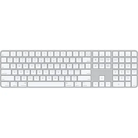 لوحة مفاتيح أبل السحرية مع   مستشعر معرف اللمس ولوحة المفاتيح الرقمية اللاسلكية بلوتوث   الاتصال متوافق مع أجهزة ماك (المفاتيح البيضاء) (MK2C3LL/A) باللون الفضي