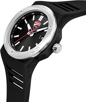 Ducati Tradizione Black Silicon Strap Watch For Men Water Resistant 10 Atm - DTWGN0000502