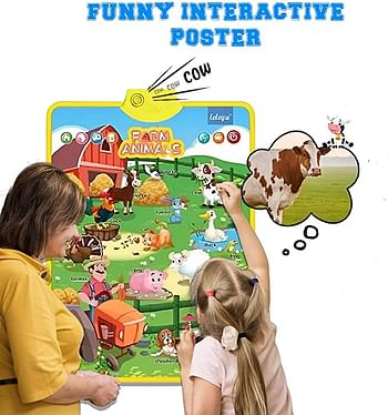 UKR Electronic Interactive Talking Poster Wall Chart Pack of 3 (My Body,Farm Animals,Animal Alphabet)