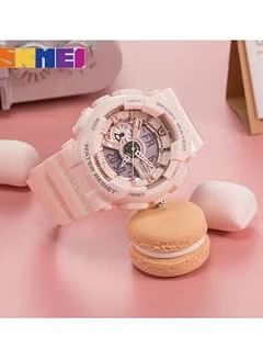 SKMEI 1688 Sports Fashion Chronograph Dual Display Alarm EL Light Watch For Women - Pink