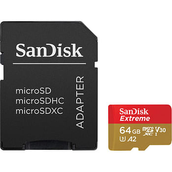 Sandisk Micro SD Memory Card Extreme With Adapter 170MB/S 64GB