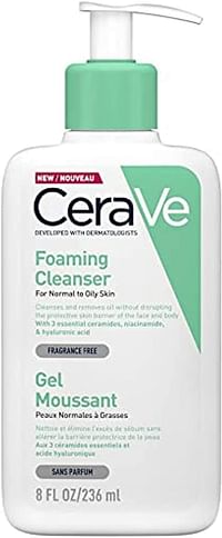 CeraVe Foaming Cleanser For Normal To Oily Skin With Hyaluronic Acid 236ml