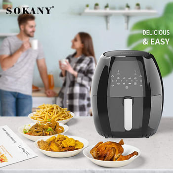 Sokany Oil Free Healthy Air Frying Pan with Digital Touch Screen  8 Liter SK-8014