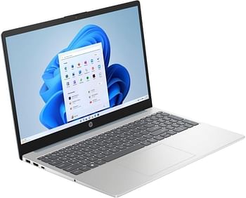 Hp Laptop 15 fc0007ne - 15.6" Inch FHD 1920*1080 ips Antiglare Display - AMD Ryzen 5 7520U (up to 4.3 GHz max boost clock, 4 MB L3 cache, 4 cores, 8 threads) - 8 GB LPDDR5 5500 - AMD Radeon Graphics - HDMI - ENG/ARABIC Keyboard - WIFI 6 - Win 11