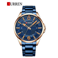 CURREN 8389 Original Brand Stainless Steel Band  Wrist Watch For Men