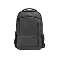 Promate Travel Laptop Backpack, Premium Sleek Lightweight Laptop Bag, Tablet Pocket, Water-Resistance and Secure Zippers for 15.6-inch Laptops, Tablets, Satchel-BP.Black
