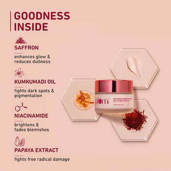 Plum Saffron & Kumkumadi Oil Glow Bright Moisturizer, With SPF 35, Brightens Skin & Enhances Glow, Fights Dark Spots & Dull Skin, UVA & UVB Protection, All Skin Types, 100% Vegan 50 g (Pack of 1)