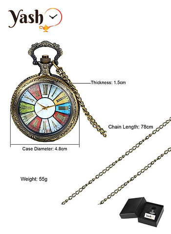 Yash Romanian Style Quartz Pocket Watches Collection Rom Multi LC