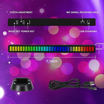 Music control rechargeable rgb light 4 pcs combo