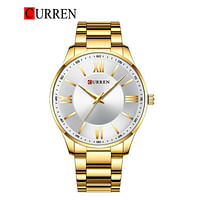 Curren 8383 Original Brand Stainless Steel Band Wrist Watch For Men / Gold