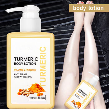 Turmeric Skin Whitening and Deep Cleansing Moisturizing Body Lotion with Vitamin C & Arbutin