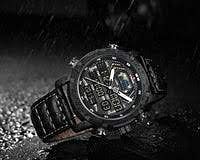 NAVIFORCE NF9160  Watch for Men Luxury Digital Chronograph Analog Sport Watches Military Waterproof Genuine Leather Wristwatch Black and White